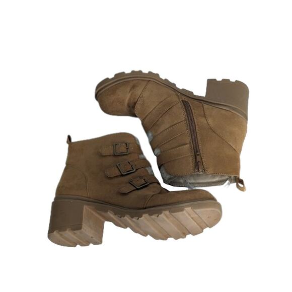 Jellypop Brown Girls Pillow Fight Tan Side Zip Booties 4M - Picture 3 of 9